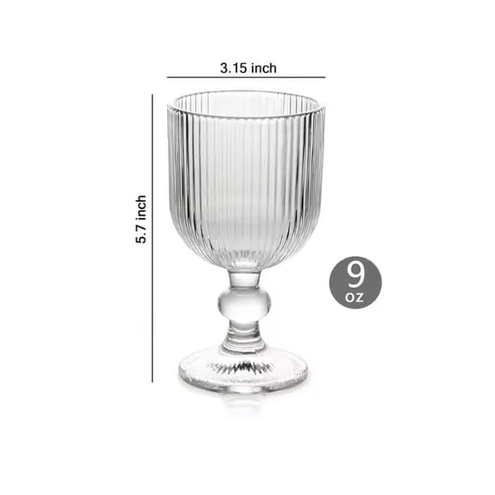 Lining Wine Glasses | 370ML | Premium, Champagne, Crystal, Vintage, Italian Glass Mug | Perfect for Home, Bar, Casino Party | view 2