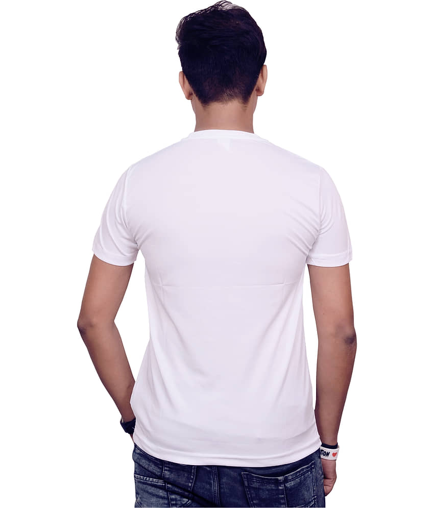 Nityanand Enterprises White Cotton Blend T-Shirt view 2