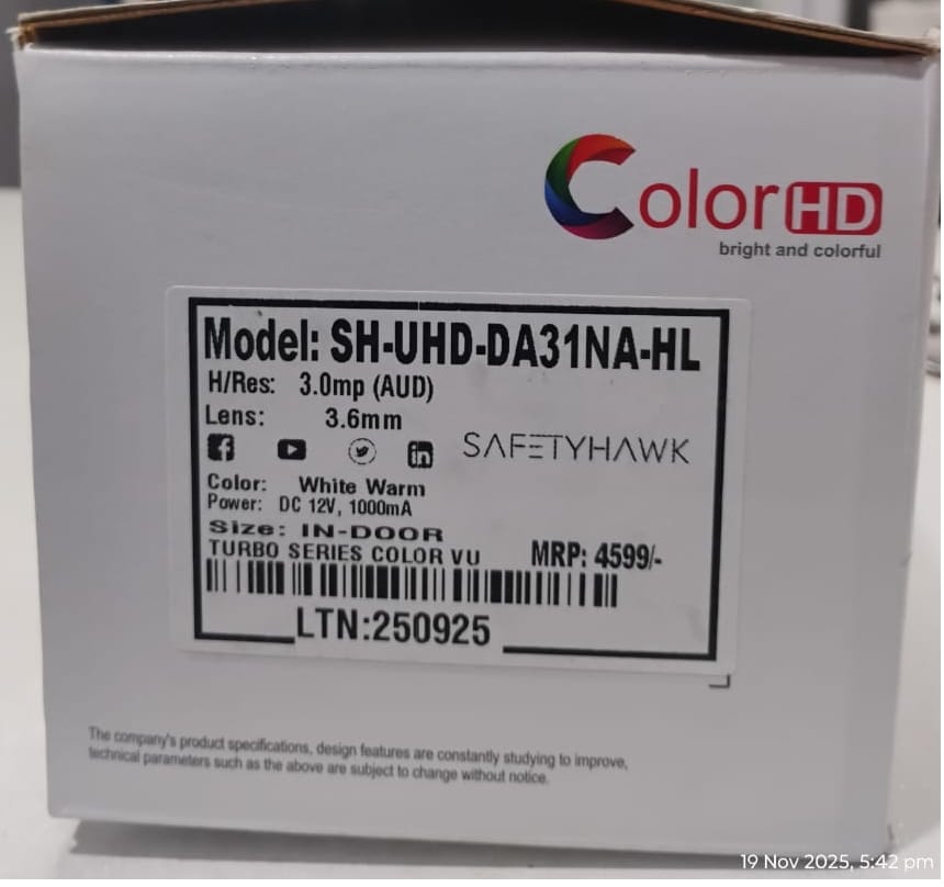 SAFETYHAWK Indoor Dome Security Camera with Night Vision with audio wired SH-UHD-DA31NA-HL view 2