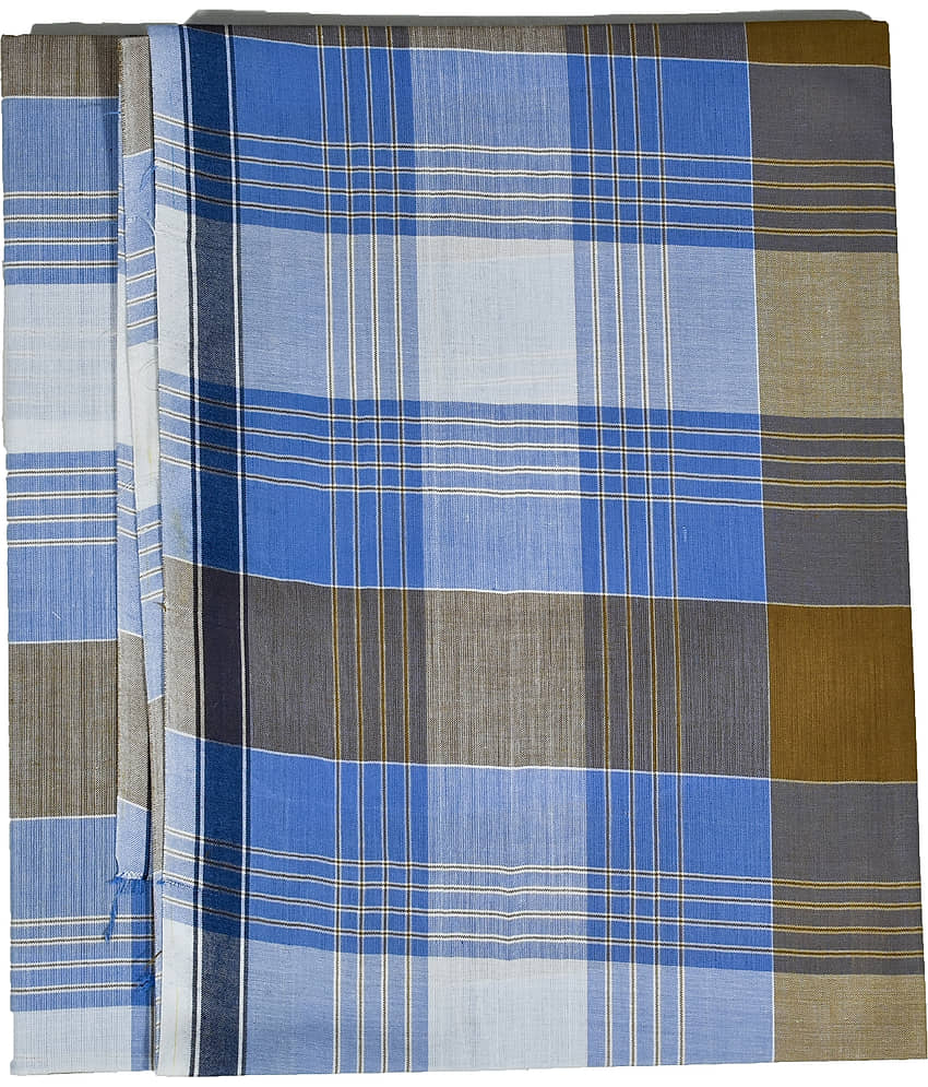 Shyam Handloom Cotton Men's Lungi Blue ( Pack of 1 ) view 2