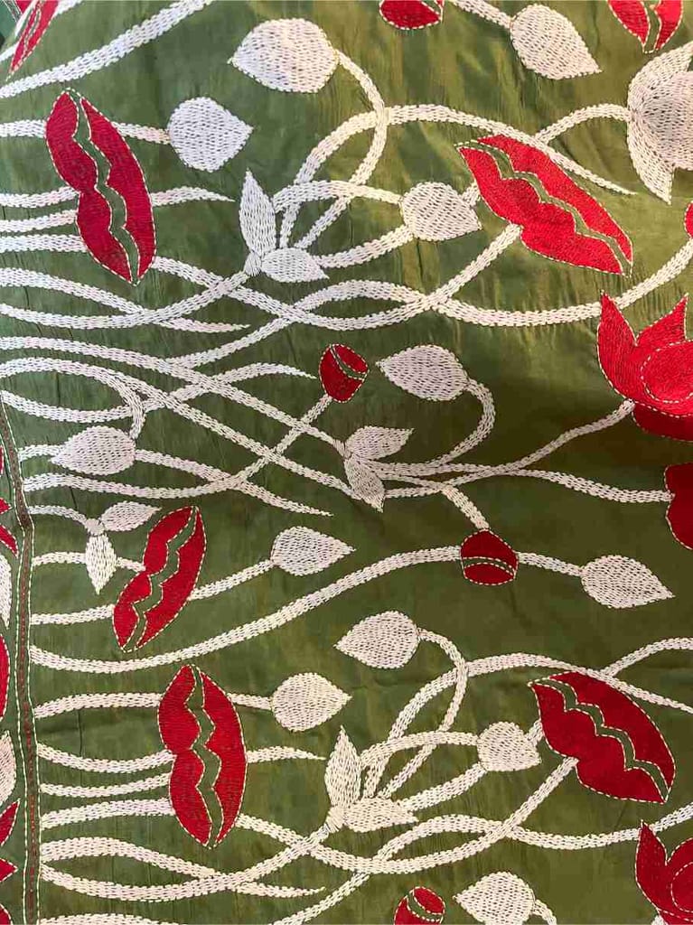 Kantha Stitch with Lotus Design view 2