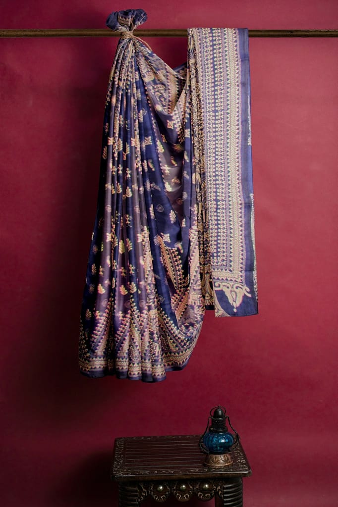 An Embroidered Silk Saree view 2