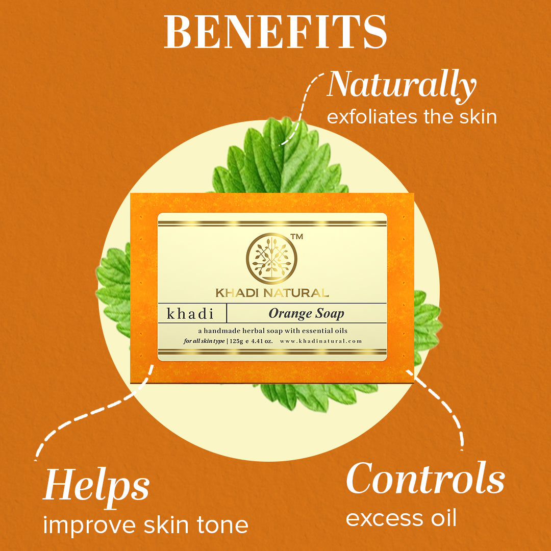 Khadi Natural Orange Soap Combo Pack Of 5 – 125gm Each view 2