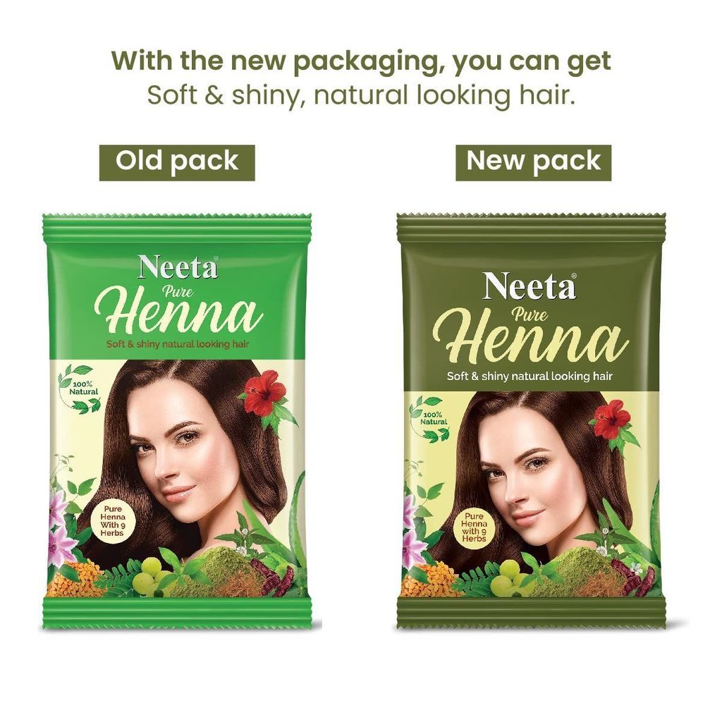Neeta Pure Henna Powder for Hair with 9 Natural Herbs 150g Pack of 3, 100% Natural Henna Mehndi for Natural Looking Hair view 2