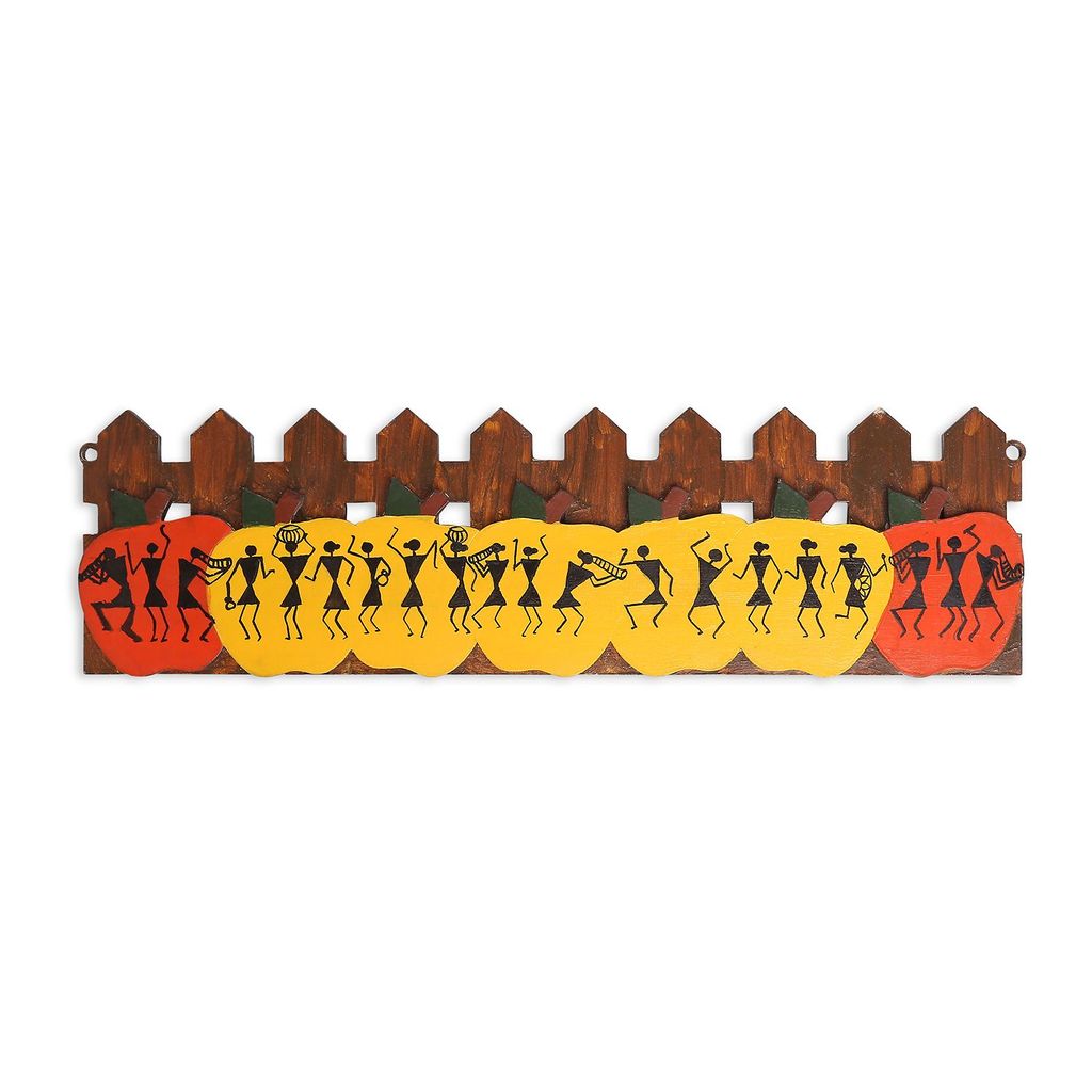 Tisser Artisans Warli Wooden Name Plate Multicolour view 2