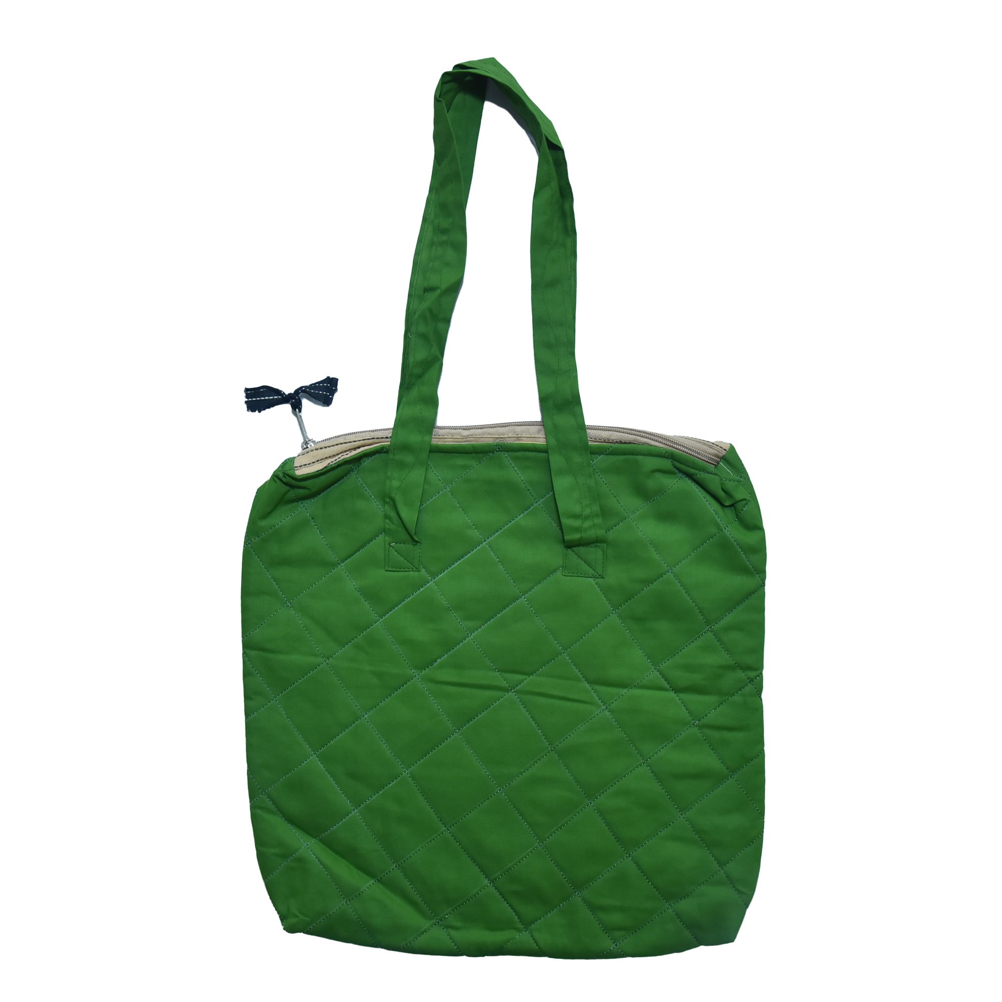 Handcrafted Cotton Green Jhola Bag view 2