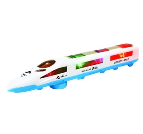 JoyMates Metro Train High Speed Bump and GO Action Bullet Train Toy for Kids, Colorful LED Light Effect and Musical Sound Toy for Both Boy's and Girl's (White). view 2