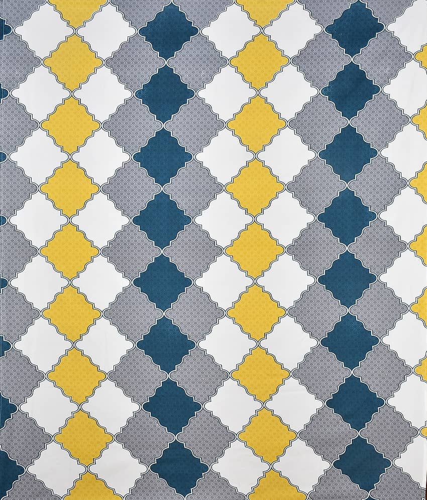SHOMES Cotton Geometric Diwan Set 8 Pcs - Yellow view 2