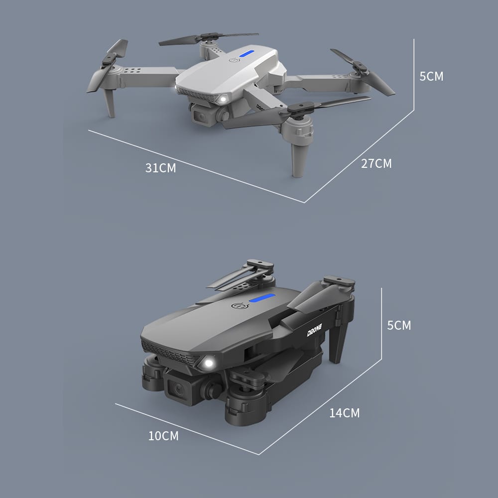 E88 RC Drone with 4K HD Camera, Foldable Design, Altitude Hold, Headless Mode, 360° Flip | Remote & App Control Drone for Kids & Beginners view 2