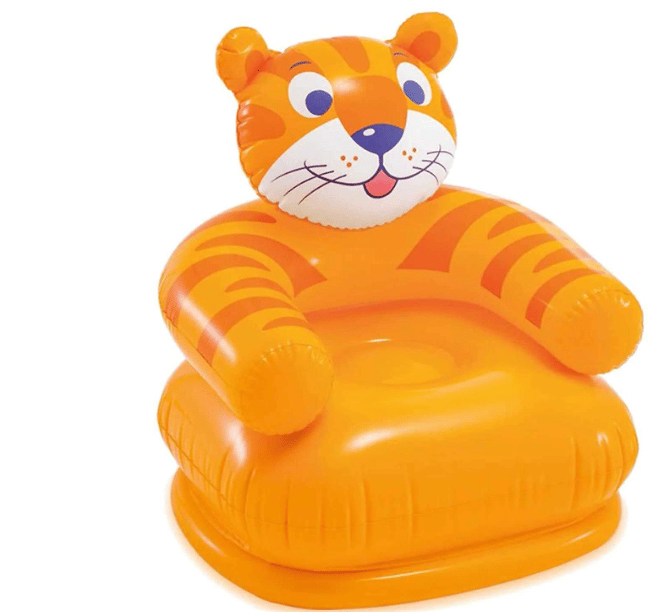 VINDHYA Happy Tiger Chair: Air-Filled, Inflatable Yellow Sofa for Kids view 2