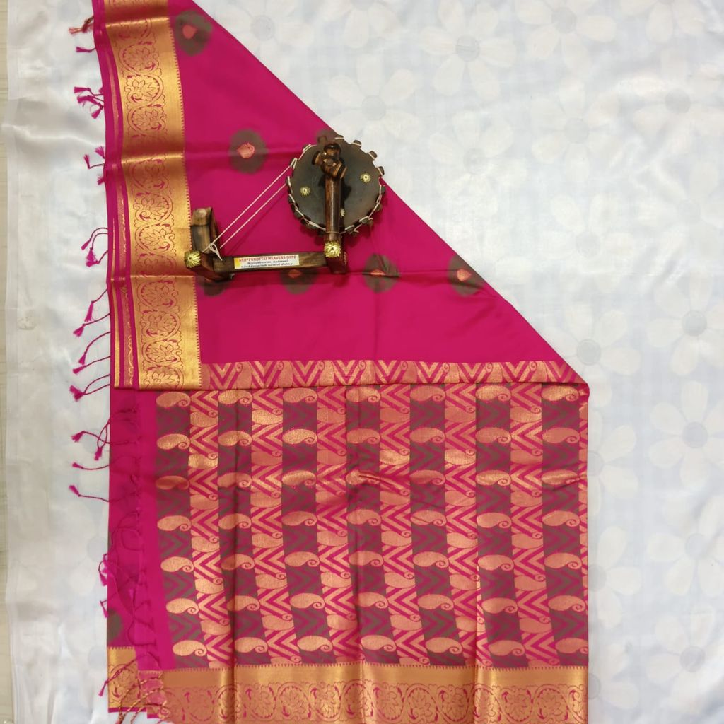 Silk Cottton Saree with Blouse view 2