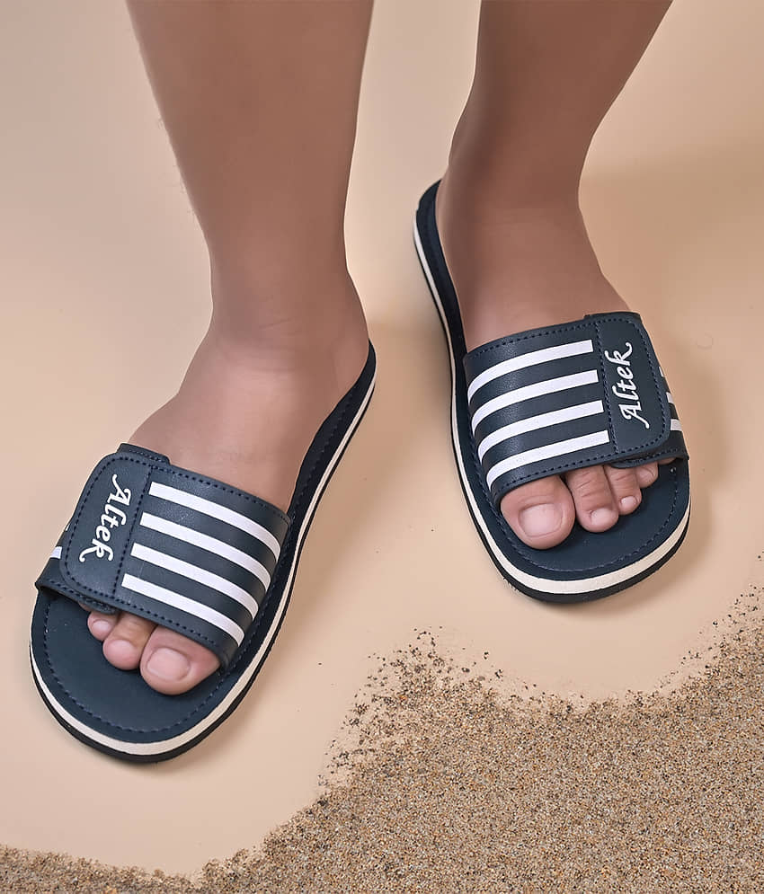 Altek Navy Blue Men's Slide Flip Flop view 2