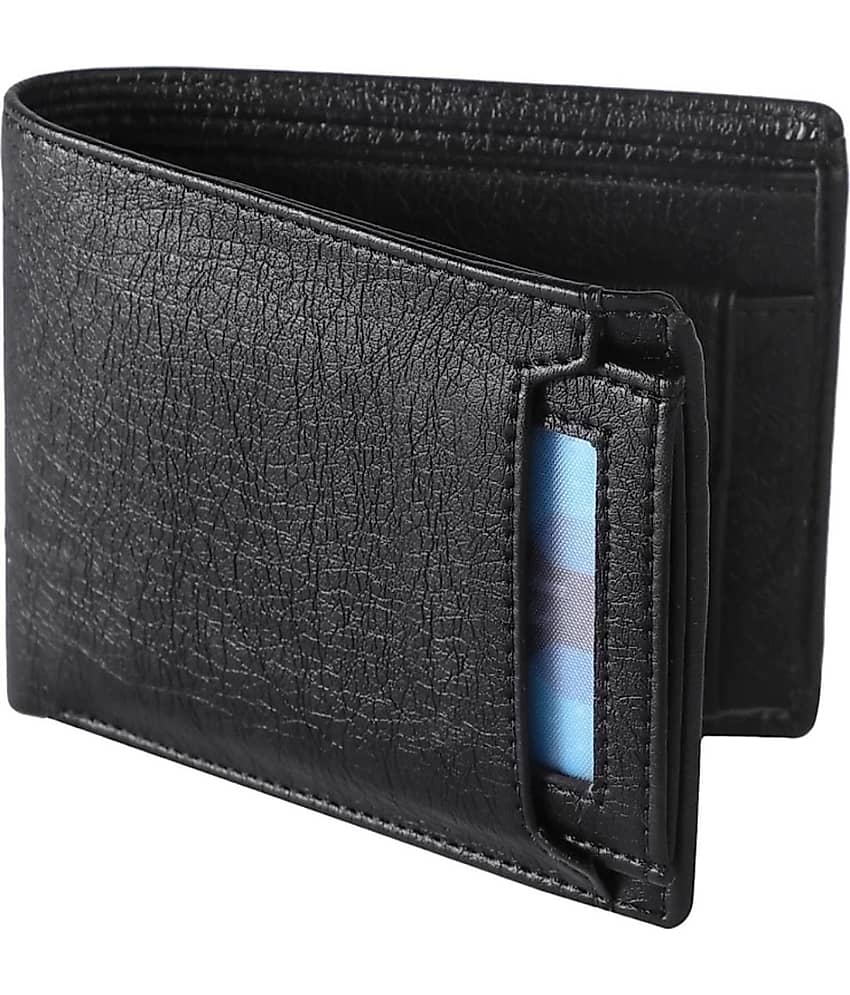 HRFSTAR PU Solid Men's Money Clipper With 6 Slots For Card ( Black , Pack of 1 )