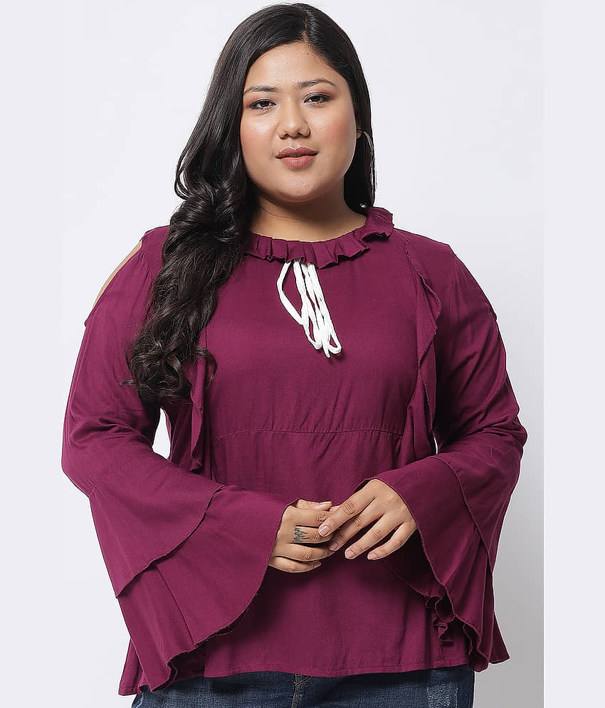BEYOUND SIZE - THE DRY STATE Women's Rayon Regular Top ( Purple )