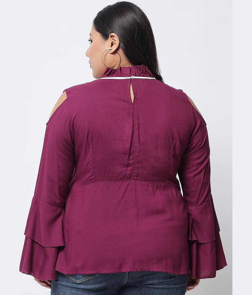 BEYOUND SIZE - THE DRY STATE Women's Rayon Regular Top ( Purple ) view 2