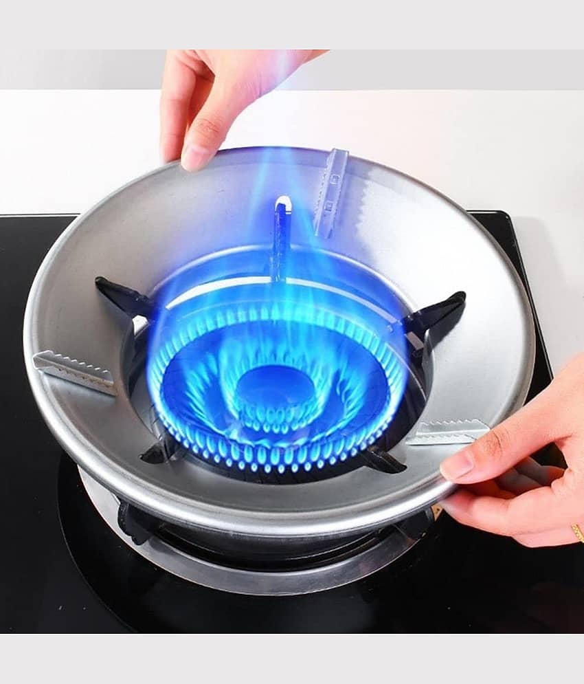 HORSE FIT Gas Stove Burner Wok Stand Support, Gas Stove Burner Cover, Wind Shield Energy Saver, Heat Diffuser For Cooktop Range, Saves Cooking Time