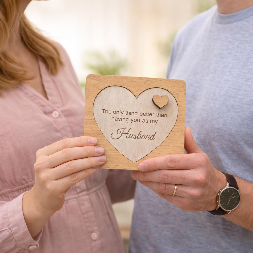 The Baby First Box Surprise Pregnancy Reveal Gift for Husband, Keepsake Announcement Sign, Premium MDF & Beech Wood Finish, Brown, 5.5 In view 2
