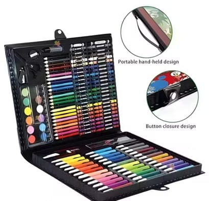 Kids Professional Art Box 150 Pcs Multi-Color Drawing & Coloring Set for Boys & Girls view 2