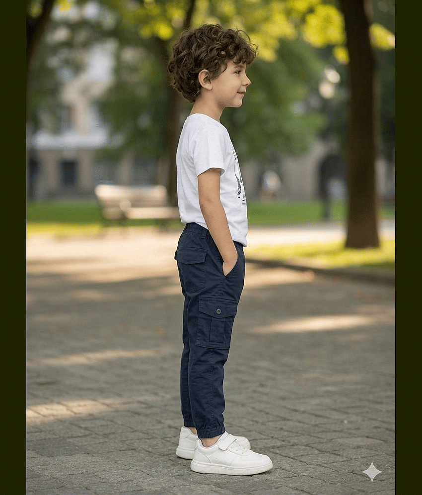 ICONIC ME Pack of 1 Boys 100% Cotton Jeans ( Navy ) view 2