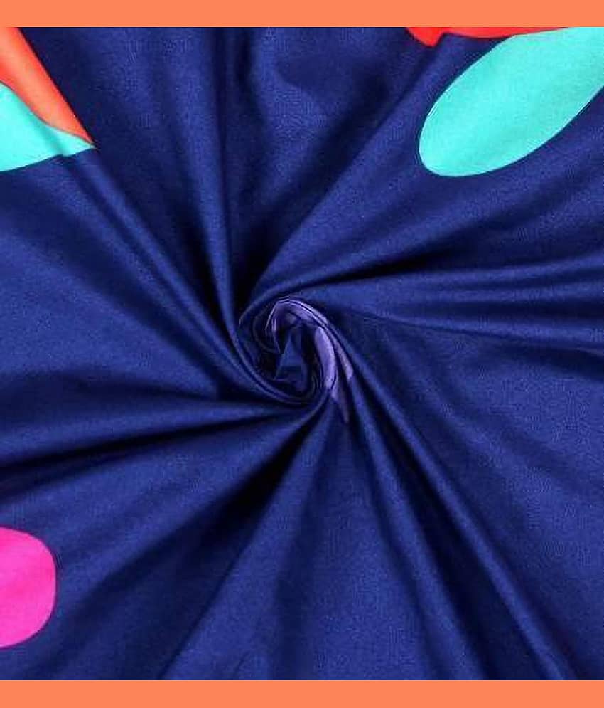 Neekshaa Glace Cotton 1 Double Bedsheet with 2 Pillow Covers ( Blue ) view 2