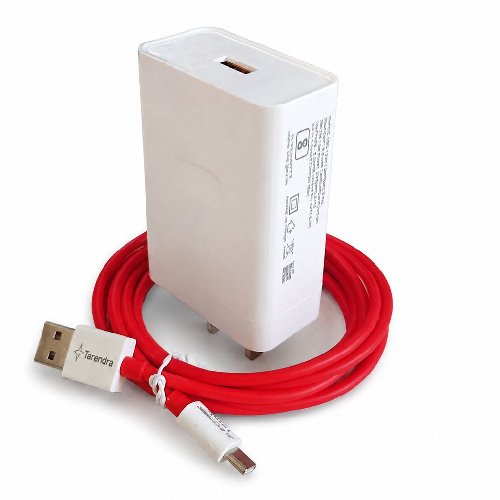100W Super Fast Charger with 10A USB to Type-C Cable (1 Meter) | Supports SuperVOOC, VOOC, Dash, Warp, Dart, Flash & Fast Charging | USB Wall Charger Adapter for Android Devices