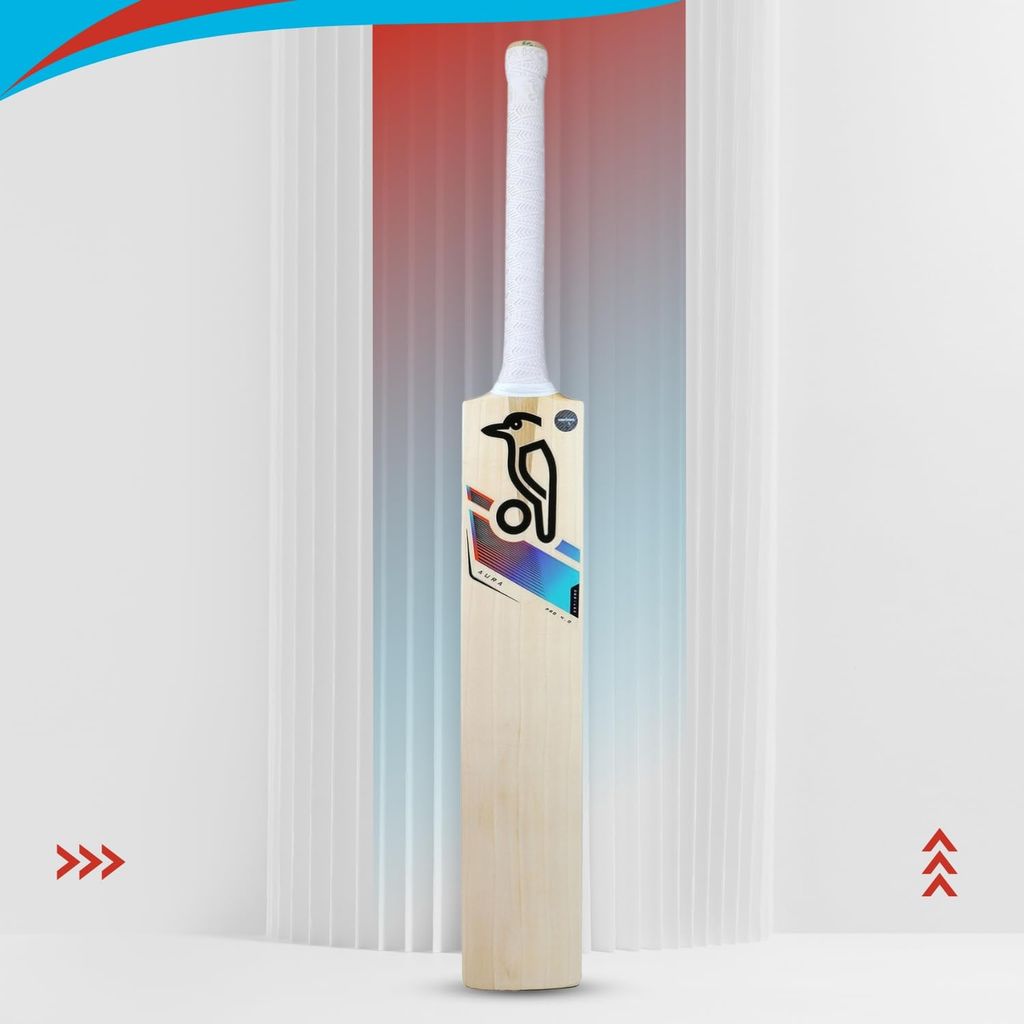 TEKNAXO | Kookaburra Aura Pro 4.0 English Willow Cricket Bat - Size 5 | Lightweight Junior Cricket Bat | Durable & High-Performance Design for Young Players view 2