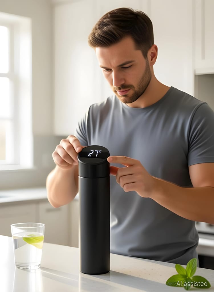 500ml Smart Vacuum Flask with LED Temperature Display | Stainless Steel Thermos Bottle | Leak Proof Insulated Water Bottle | Hot & Cold Flask view 2