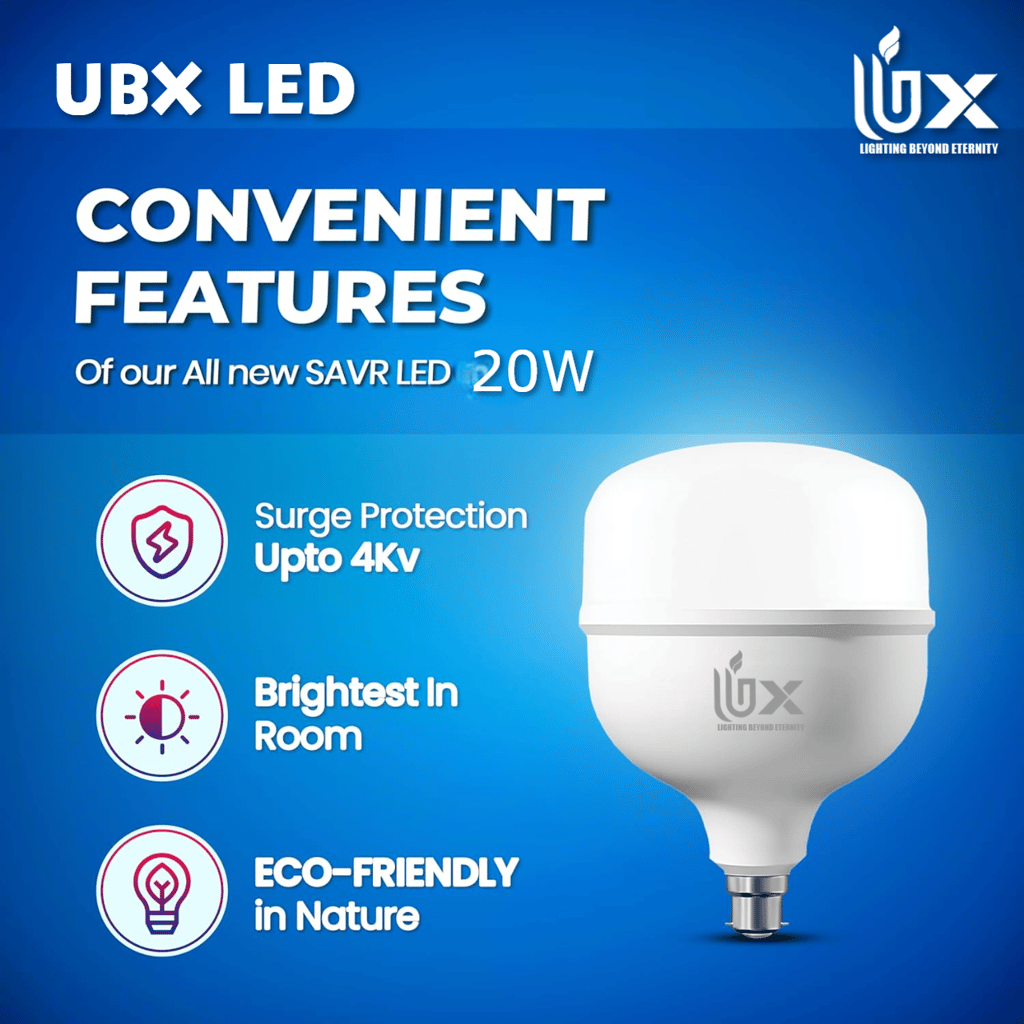 UBX SAVR 20W LED Bulb | B22 Base | Pack of 4 view 2