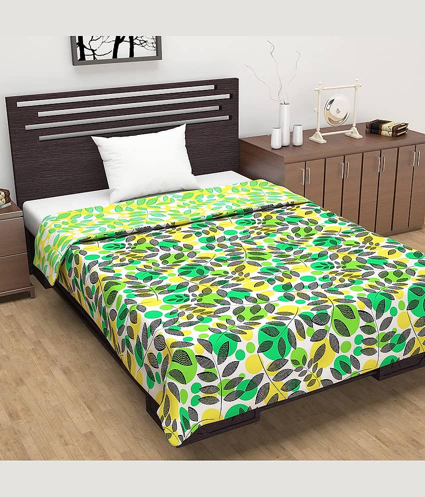 DIVINE CASA Single Polyester Green Floral Dohar view 2