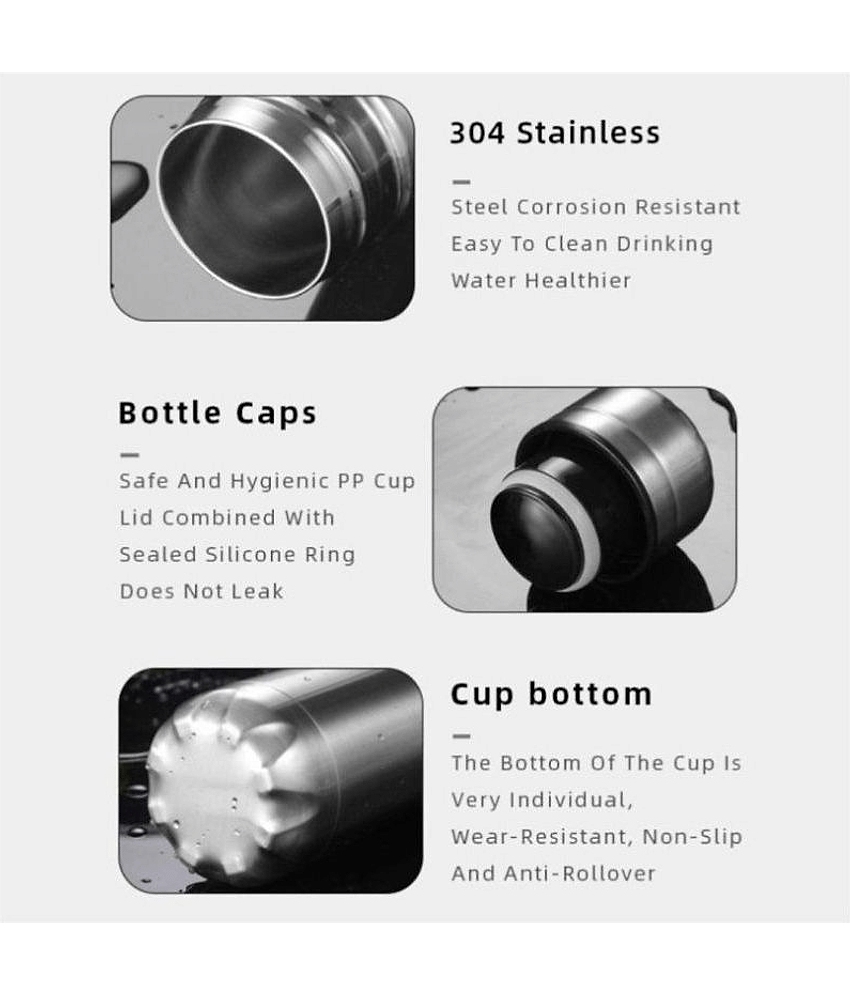 Shuangyou Silver 500 mL Hot and Cold Steel Water Bottle set of 1 view 2