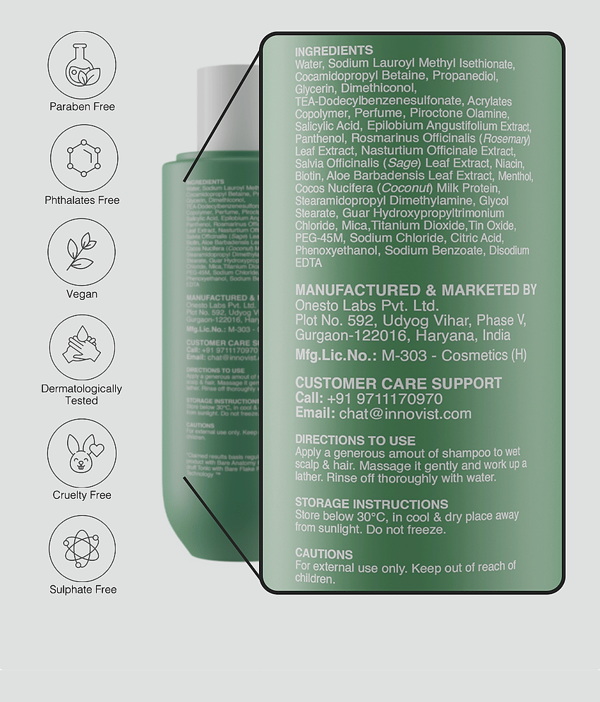 Bare Anatomy Salicylic Acid & Biotin Anti-Dandruff Shampoofor Strengthens Hair , 250ml (Pack of 1) view 2