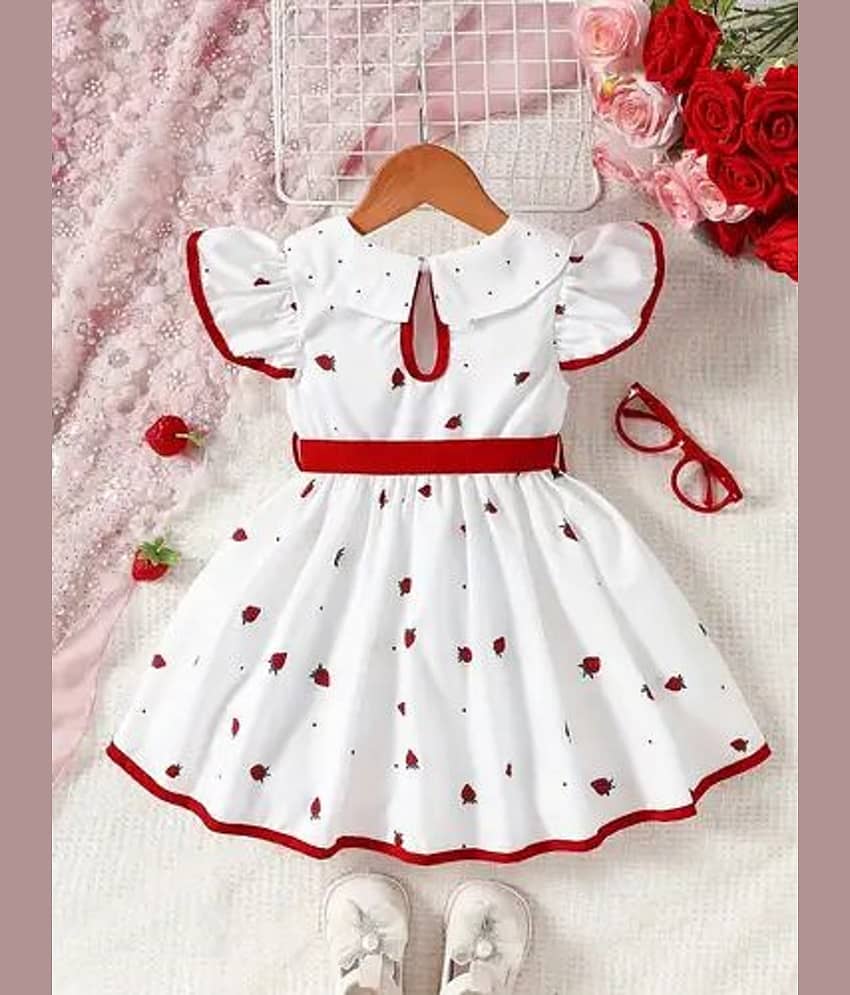 Mullick the designer Cotton Blend Frock For Baby Girls ( Pack of 1 , White ) view 2