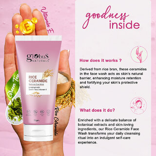Globus Naturals Face Wash Combo- Hydro Boost Lavender & Rice Ceramide Radiance, Face Wash Set of 2, 75 gm view 2