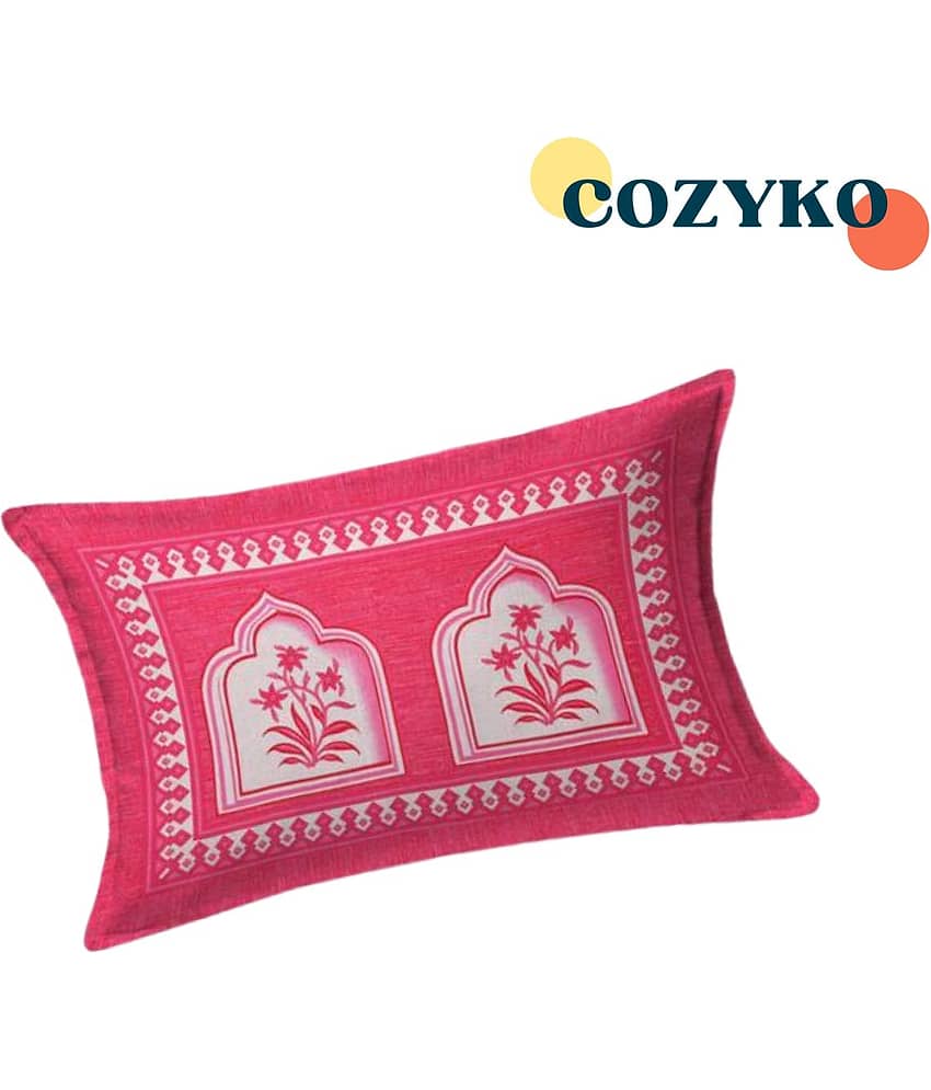 COZYKO Cotton 1 Single Bedsheet with 1 Pillow Cover ( Pink ) view 2