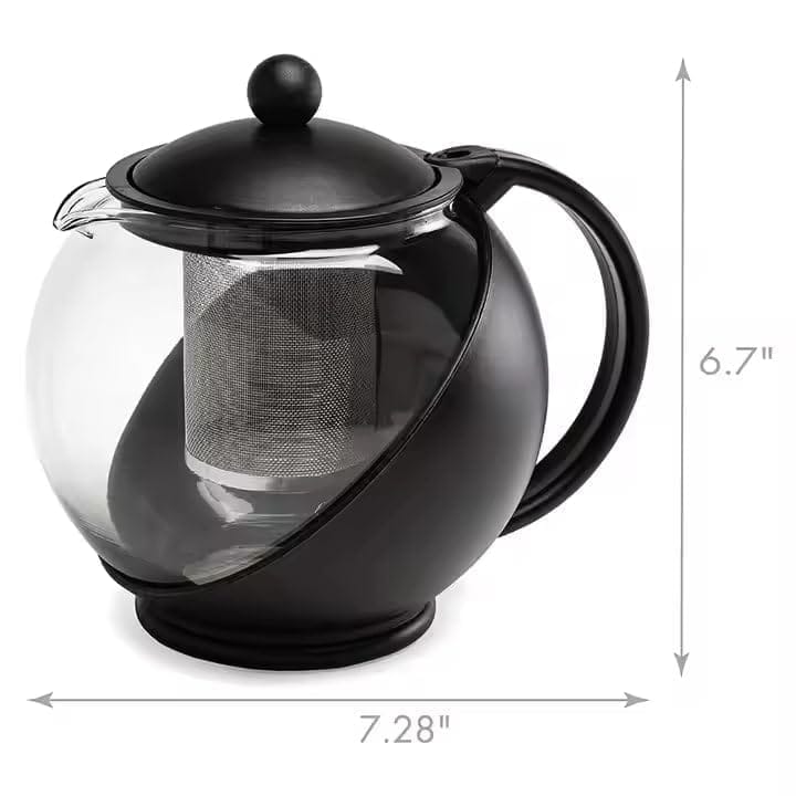 Glass teapot Kettle Teapot with Stainless Steel Infuser, Glass Teapot for Loose Leaf Tea, Blooming Tea, and Herbal view 2