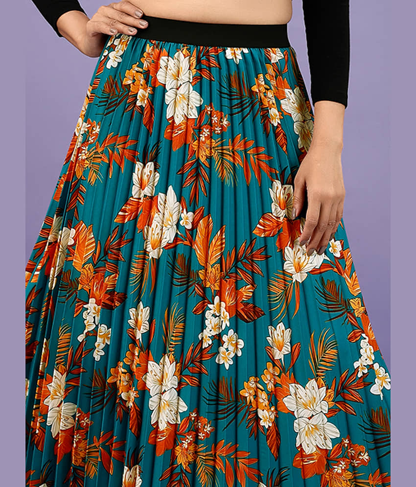 ZWERLON Orange Crepe Women's A-Line Skirt ( Pack of 1 ) view 2