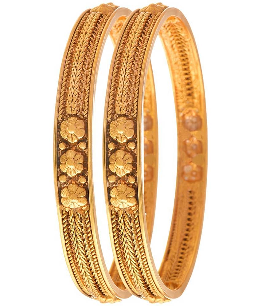 JFL - Jewellery For Less Golden Copper Pair Of Kadas view 2