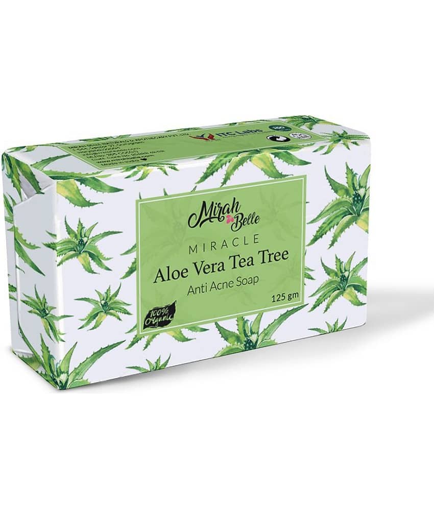 Mirah Belle - Organic Aloe Vera - Tea Tree Anti Acne Soap 125gm -For Acne & Infection Prone, Dehydrated Skin- Handmade Soap view 2