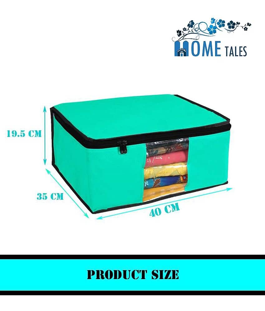 Non-Woven Saree Cover / Cloth Storage & Organizer with Transparent Window,Green (4U) view 2
