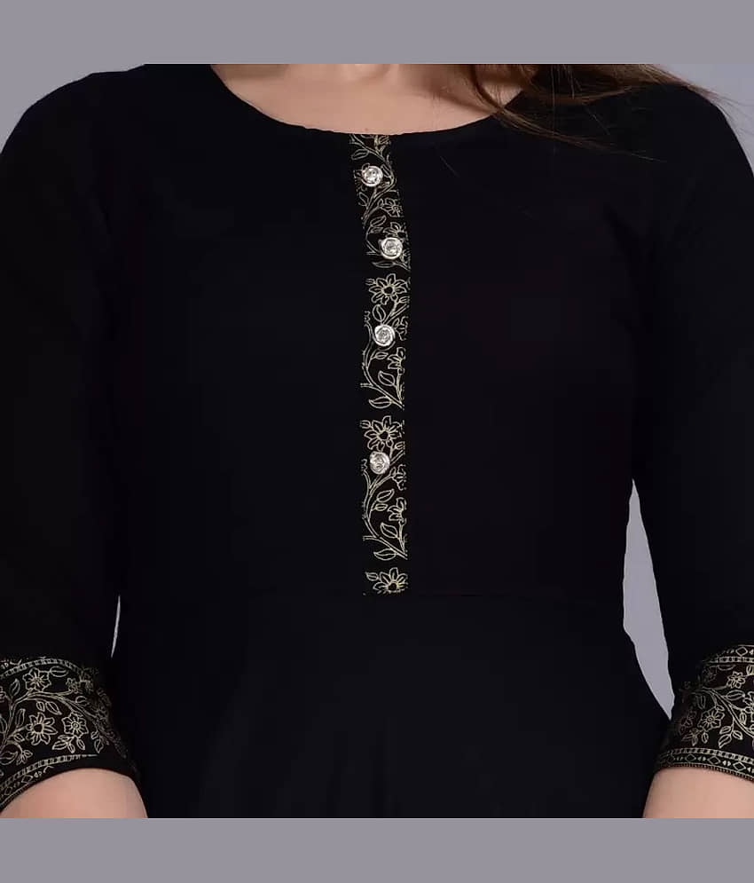 Smien - Olive Rayon Women's Anarkali Kurti ( Pack of 1 ) view 2