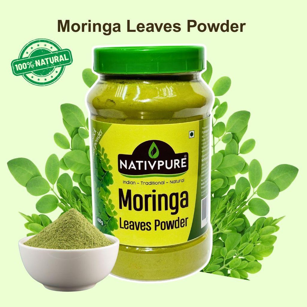 Nativpure Moringa Leaves Powder – 100% Natural Superfood – 400g – Rich in Antioxidants, Protein & Iron – Supports Immunity, Energy. view 2