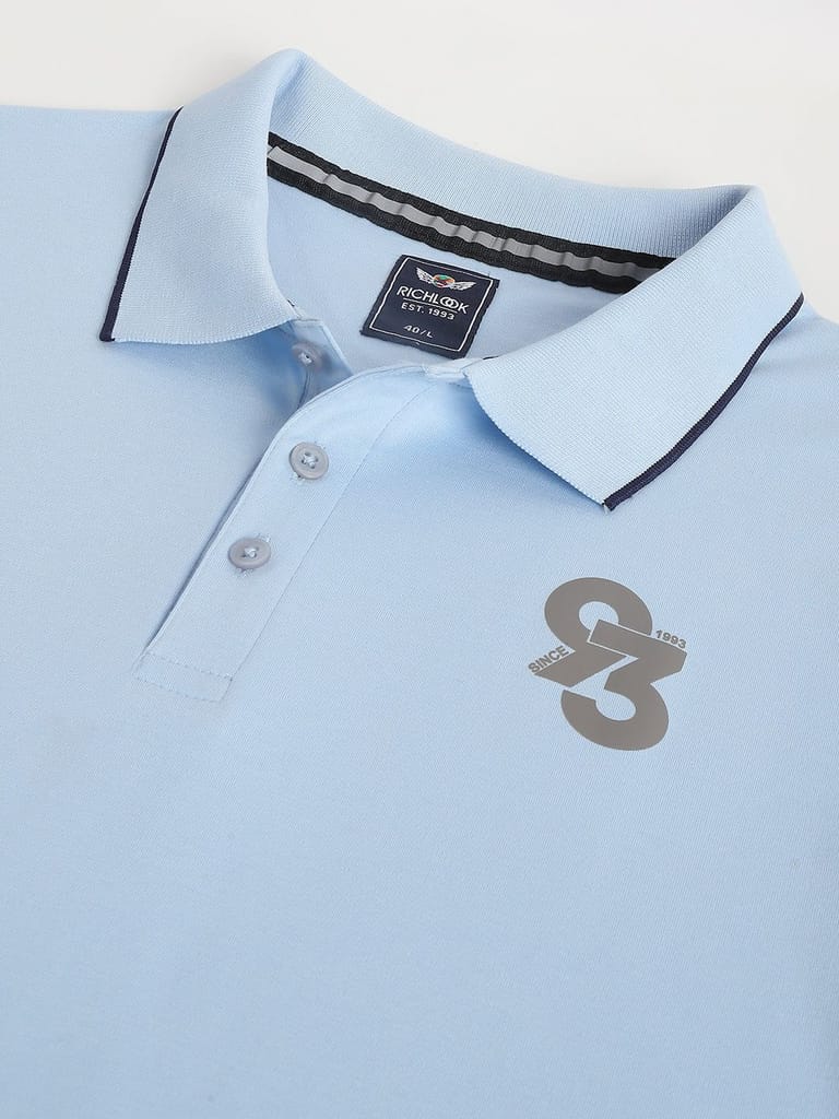 Men Sky Regular Fit Polo Neck T-Shirt view 2