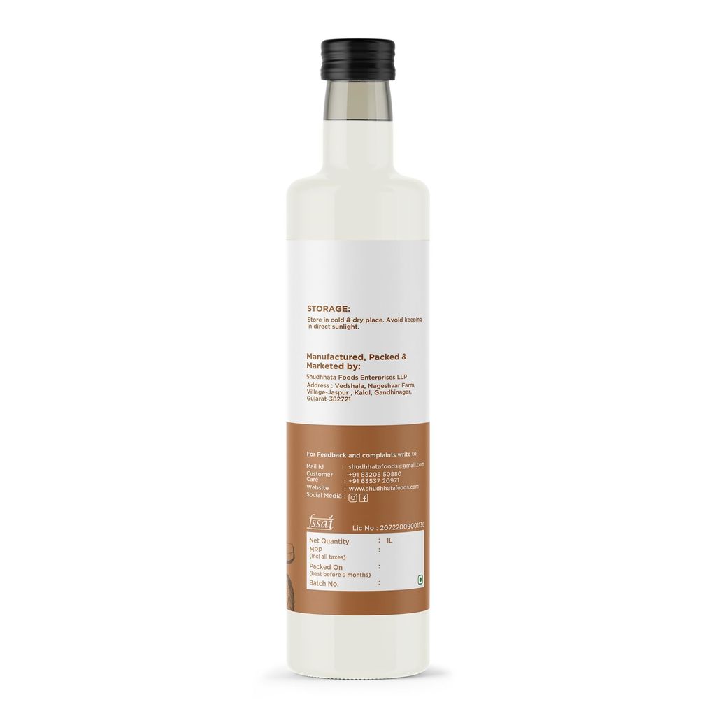 Shudhaata Coconut Oil (1L) - Multi-Purpose, Oil Rich in Saturated Fatty Acids view 2