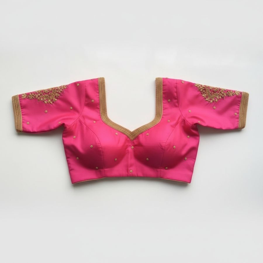 Pink Embroidered Ethnic Blouse view 2