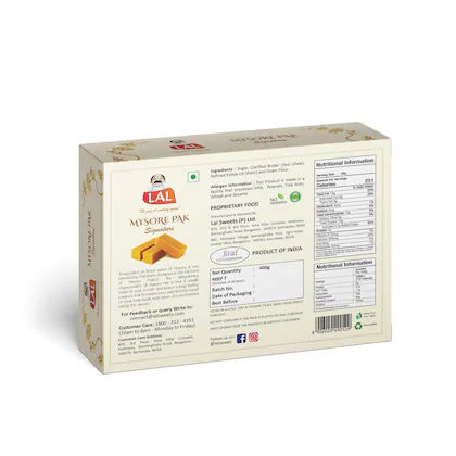 Lal Sweets Mysore Pak Signature, 400 gm - Pack of 2 view 2