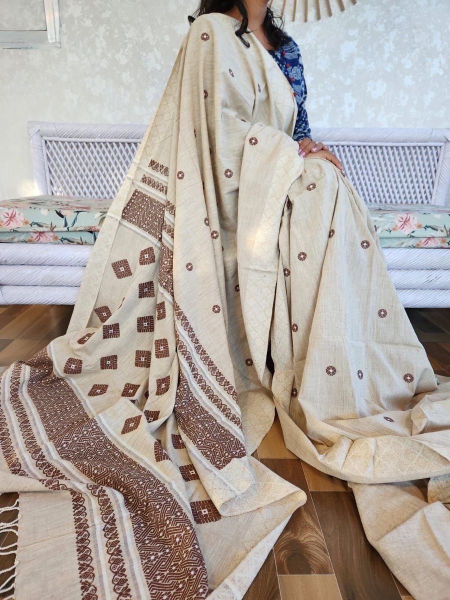 Handwoven Muga Silk Assam Saree view 2