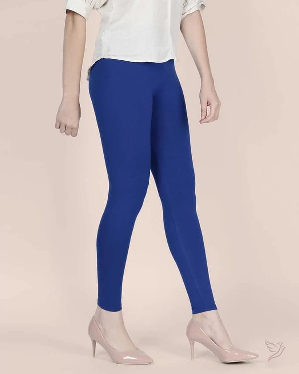CHINTELS Churidar Ethnic Wear Legging (Dark Blue, Solid) view 2