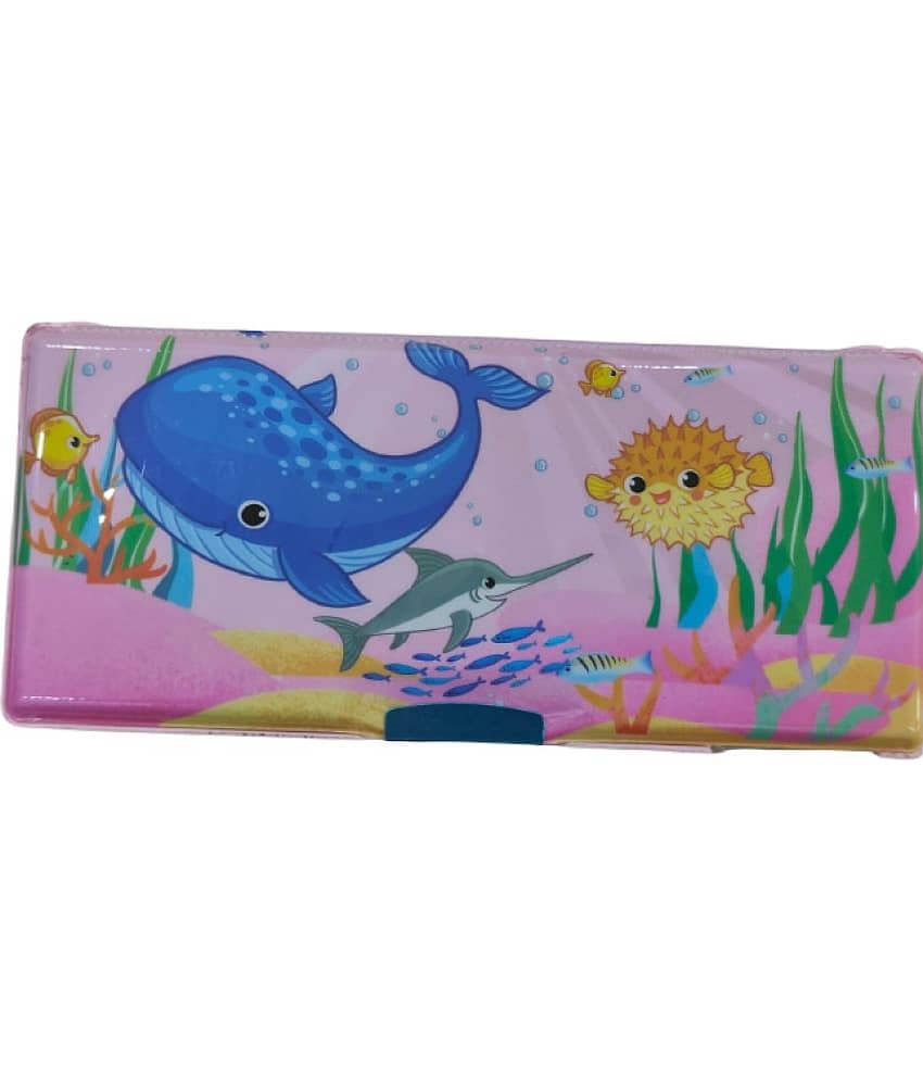 2420 Y-YESKART Jumbo Pencil Box with in Built Calculator and Sharpener for Kids Plastic Pencil Box |Pink view 2