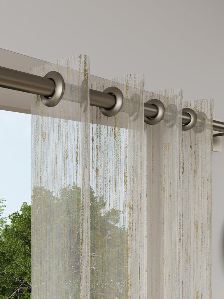 DDECOR - 100% PolyesterJacquard And Woven PatternDoor 7 Ft|135 CM X 225 CM| - Beige view 2