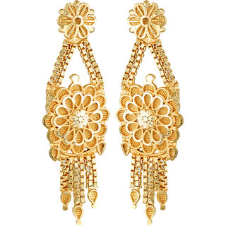 Vivastri Beautiful Gold Plated Drop and Dangler Earring for Women and Girls [VIVA2718ERG] view 2